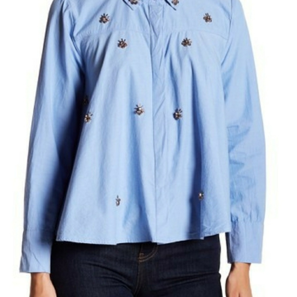 Kensie blue blouse